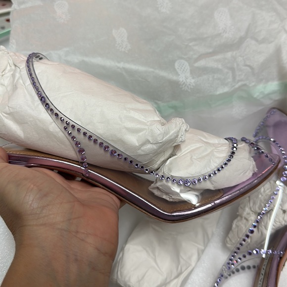 Aquazzura
85mm Ray of Light Plexi Crystal Sling Sandals - Picture 10 of 12